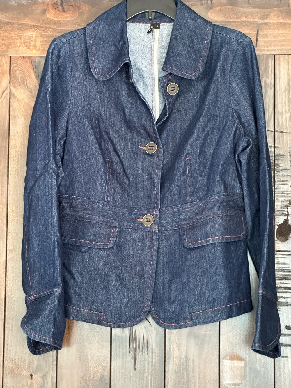 ambition Dark Blue Denim Button-Front Jacket